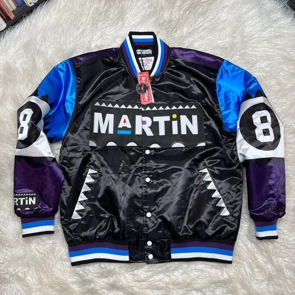 HEADGEAR CLASSICS MARTIN SATIN JACKET BLACK / BLUE MARTIN LAWRENCE - Picture 1 of 6